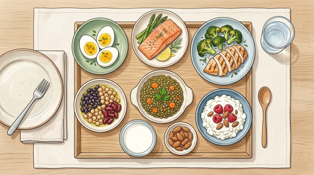 Proteína em cada refeição ajuda a preservar a massa muscular após os 60.