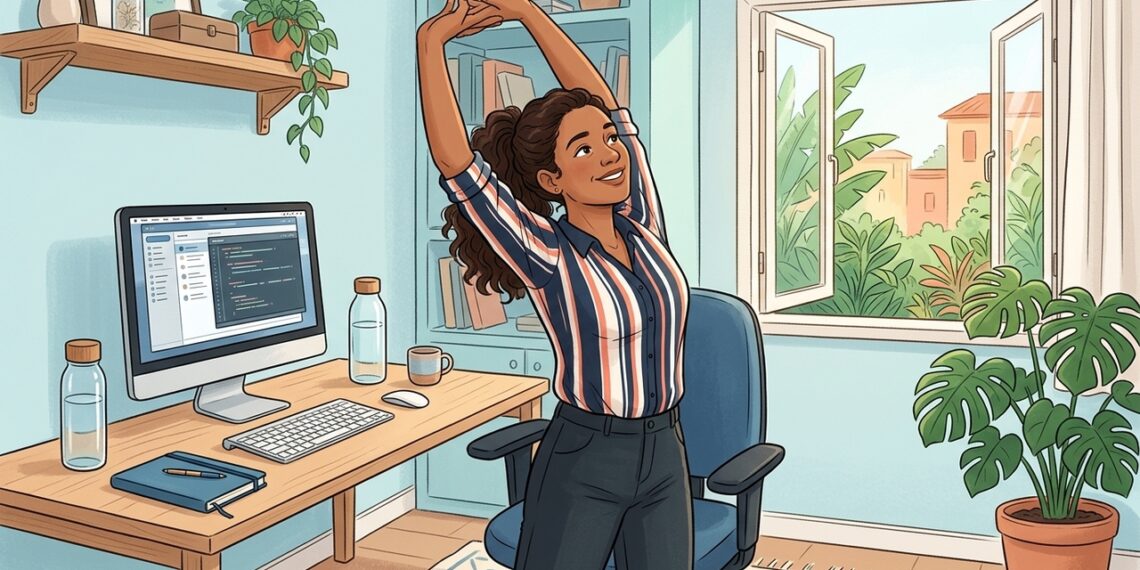 A pausa do trabalho deve durar pelo menos 5 minutos a cada hora, e depois disso deve-se levantar e movimentar o corpo