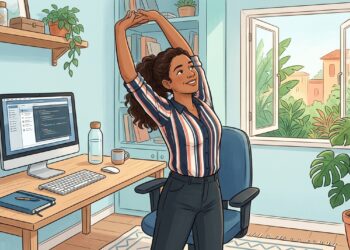 A pausa do trabalho deve durar pelo menos 5 minutos a cada hora, e depois disso deve-se levantar e movimentar o corpo