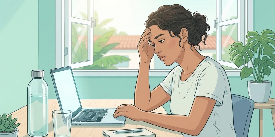 Ter dor de cabeça constante e dificuldade de concentração ao longo do dia com frequência pode ser um dos primeiros sinais de desidratação crônica