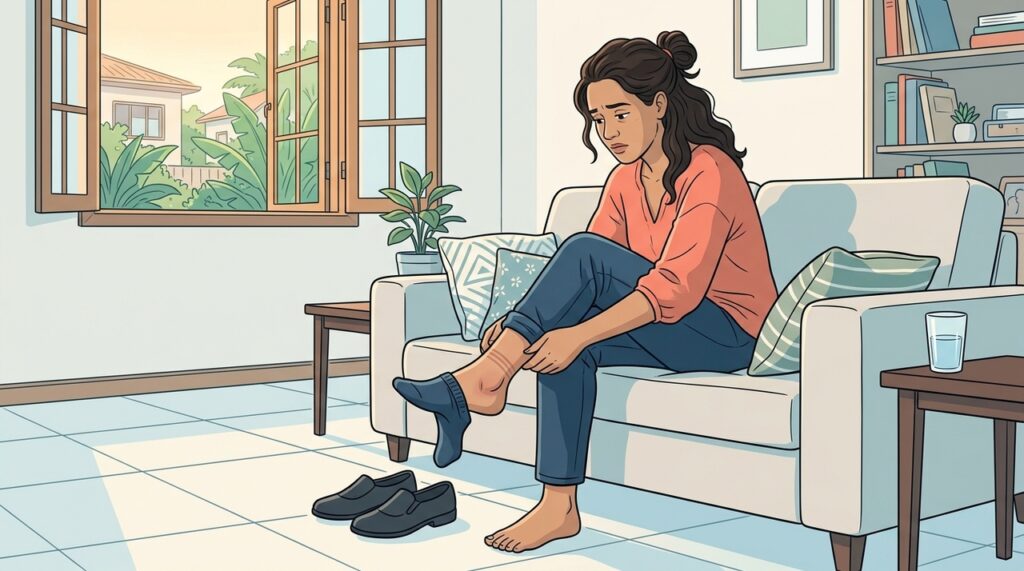 O que causa inchaço nas pernas no fim do dia?