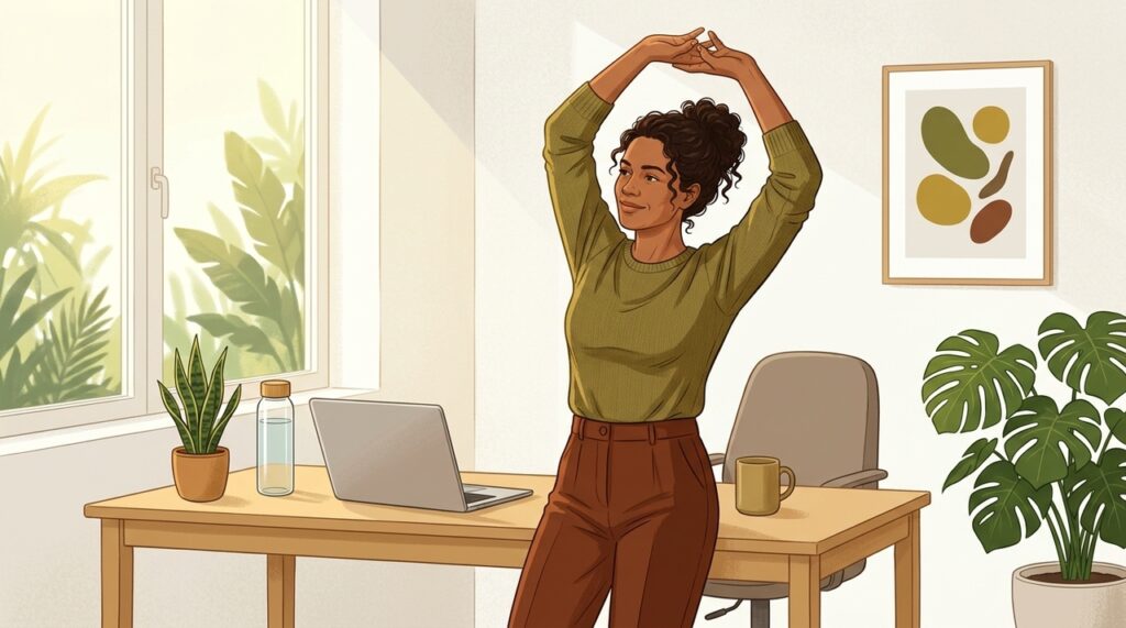 A pausa para descanso deve durar pelo menos 5 minutos a cada hora de trabalho, e depois disso deve-se fazer alongamentos rápidos
