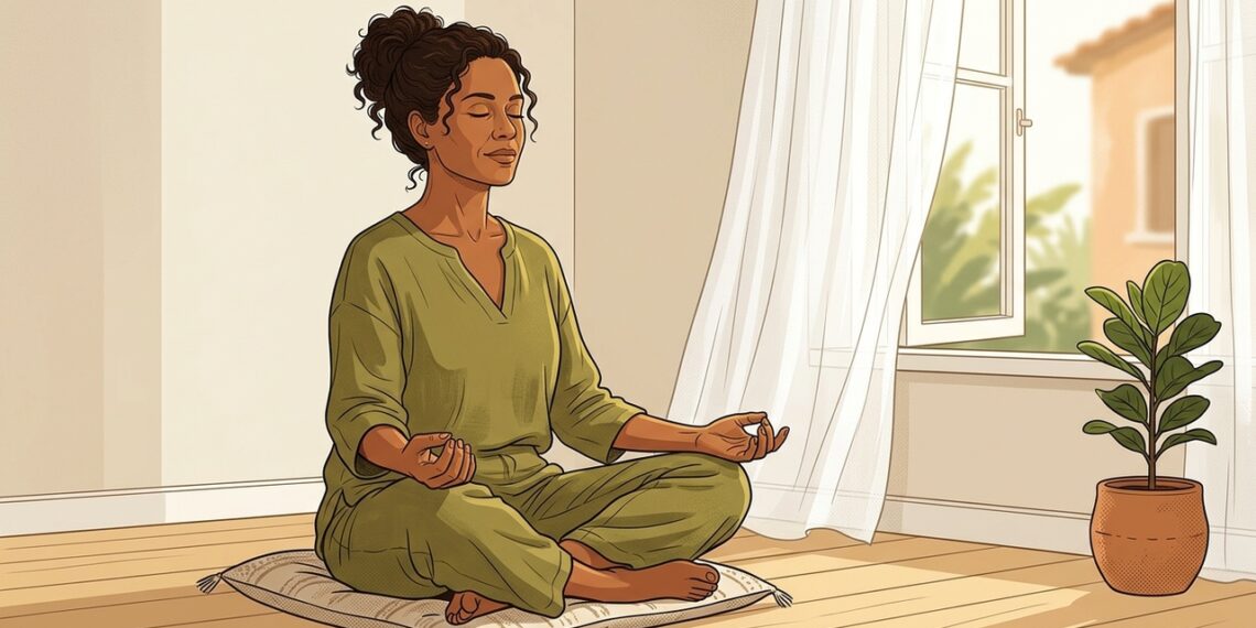 A meditação deve durar pelo menos 10 minutos por dia, e depois disso deve-se manter alguns minutos em silêncio