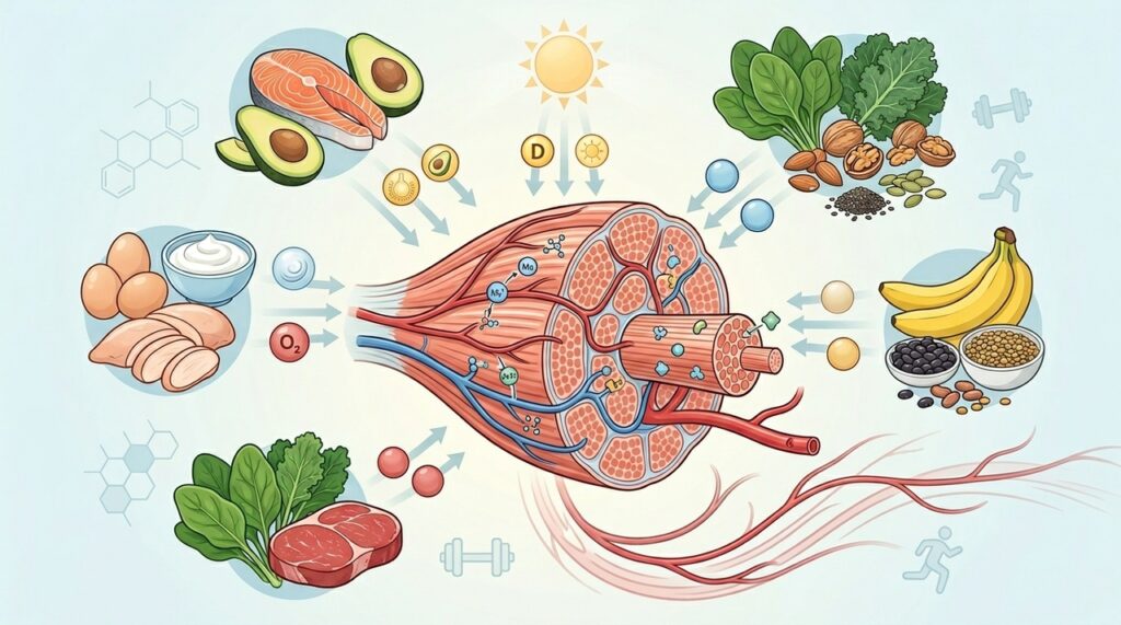 Nutrientes que ajudam a fortalecer os músculos e onde encontrá-los nos alimentos comuns