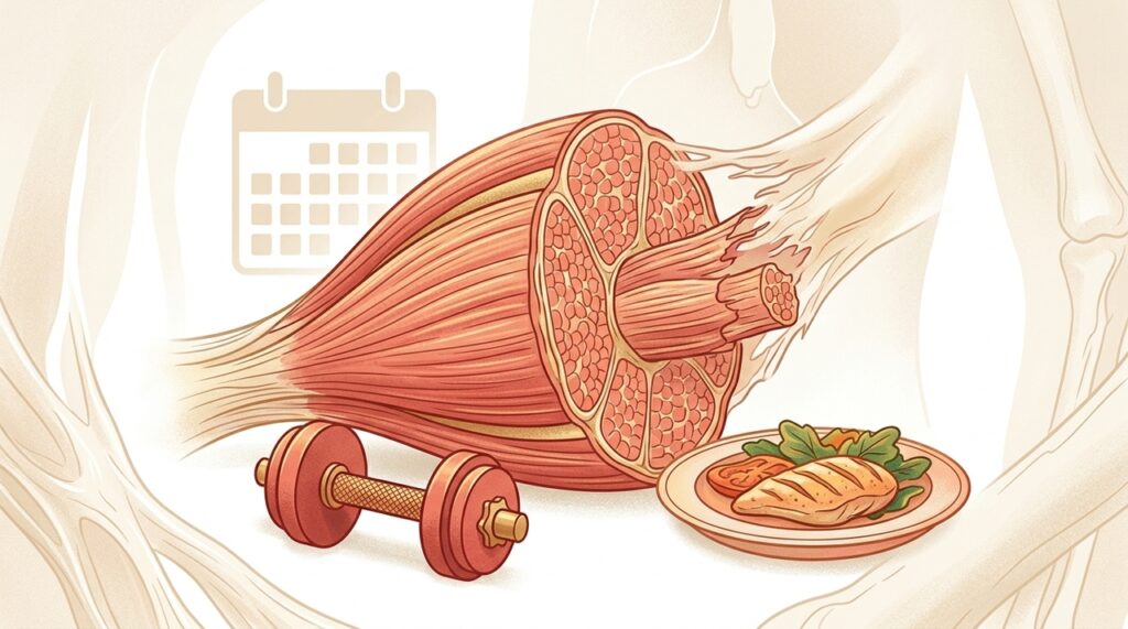 Em quais duas faixas etárias ocorre a maior perda de massa muscular?