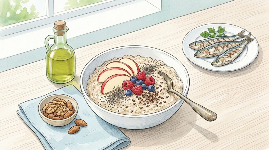 O que comer para ajudar no controle do colesterol: a relação entre dieta e coração