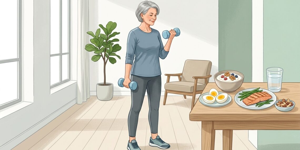 Depois dos 50, comer mais proteína não basta: por que força e equilíbrio precisam entrar no plano