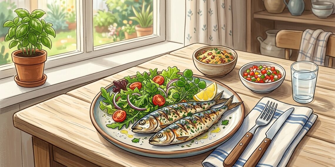 A sardinha com salada é uma refeição barata que faz bem ao coração