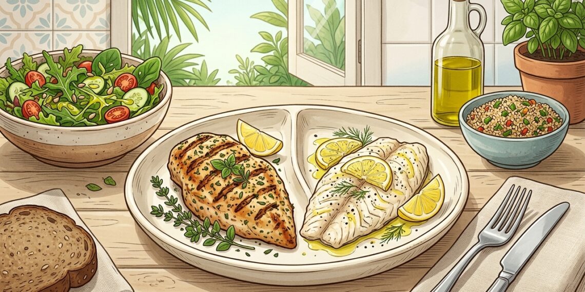 Frango ou peixe: qual é a melhor opção para controlar as gorduras, as proteínas e a saúde do coração?
