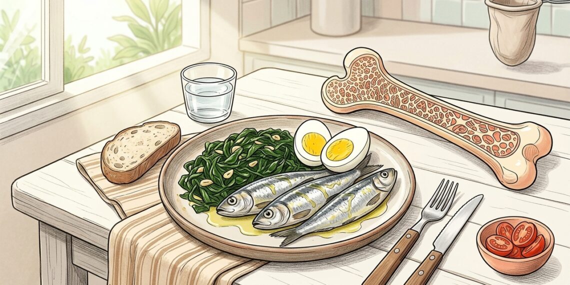 Sardinha, ovos inteiros e folhas verde-escuras formam um poderoso trio para a saúde óssea