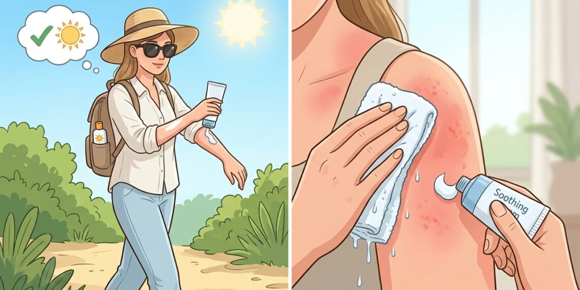 Como reconhecer um quadro de queimadura solar: da vermelhidão à pele sensível. Os sintomas mais comuns
