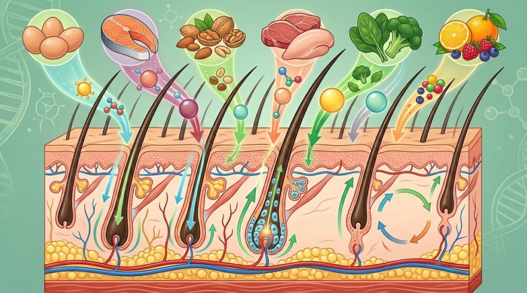 Qual deficiência de vitamina está associada à queda de cabelo intensa