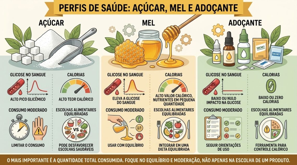 Açúcar, mel ou adoçante: qual é a opção mais saudável para o dia a dia ...