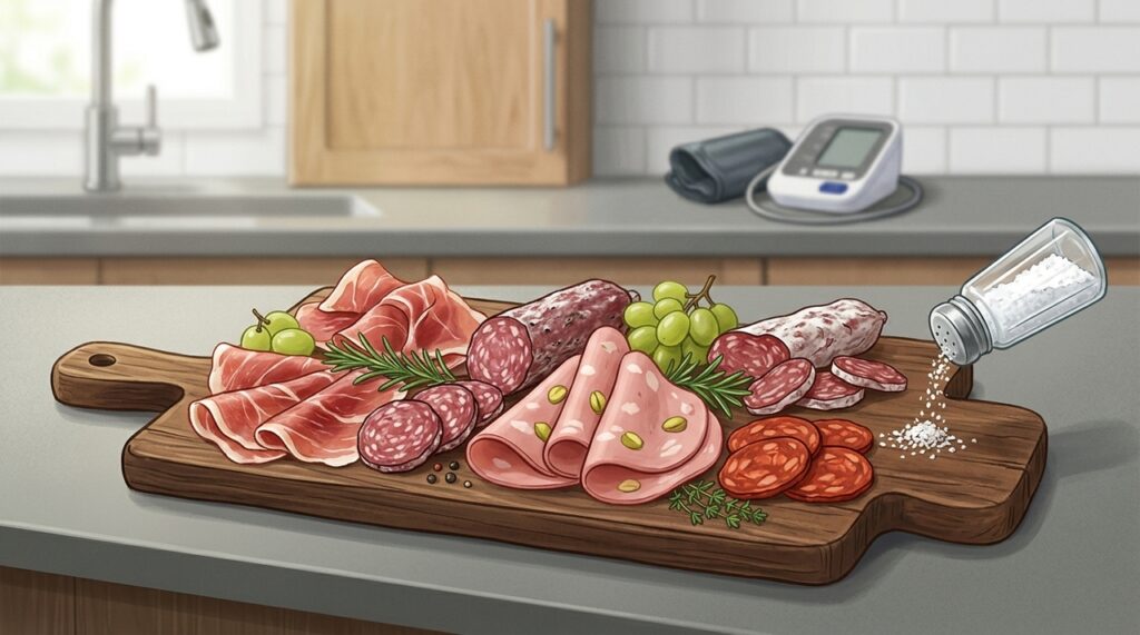 Quais são os efeitos do consumo de sal, embutidos e alimentos muito salgados em pessoas com pressão alta?