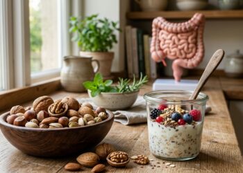 Nozes e microbiota intestinal: o alimento simples que apareceu em estudo sobre ácidos biliares e marcadores de saúde