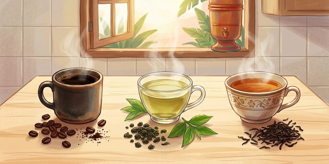 Café, chá verde ou chá preto: qual é a opção mais saudável para o dia?
