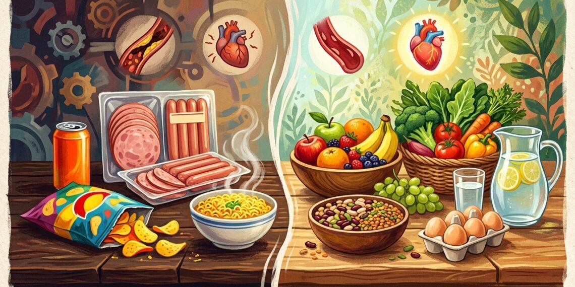 O que acontece com a pressão arterial quando o consumo de ultraprocessados diminui por algumas semanas