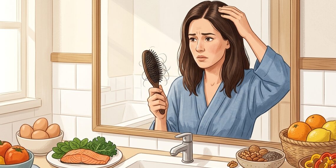 Qual deficiência de vitamina está associada à queda de cabelo intensa