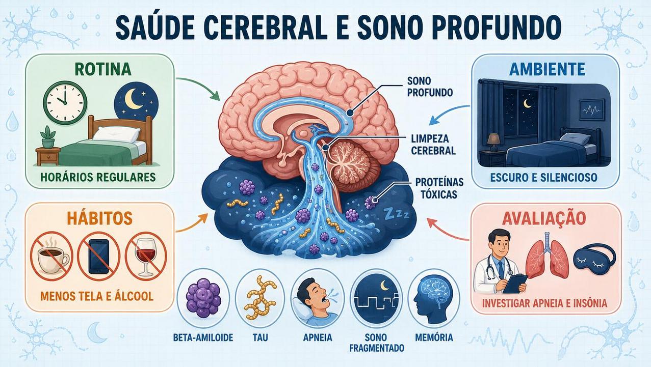 Rotina, ambiente, hábitos e avaliação médica sustentam um sono profundo reparador.