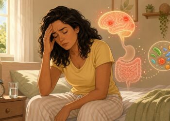 A fadiga crônica não se deve apenas à falta de sono profundo, mas sim à neuroinflamação causada pelo desequilíbrio constante no microbioma intestinal