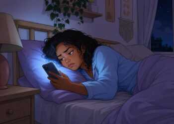 A insônia não se deve apenas ao estresse diário, mas sim à redução de melatonina causada pela exposição à luz azul das telas à noite
