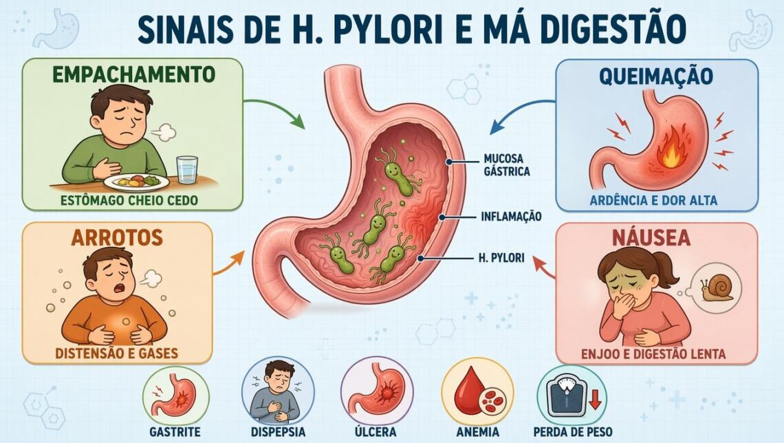 A má digestão e a sensação de estômago cheio com pouca comida nem ...