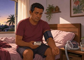 A pressão alta que não cede aos remédios nem sempre é falta de dieta: pode ser causada por apneia obstrutiva do sono não tratada