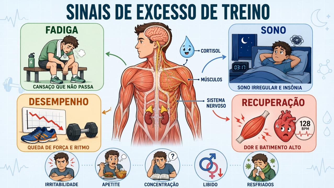 Fadiga, sono ruim, queda de desempenho e recuperação lenta formam o quadro.