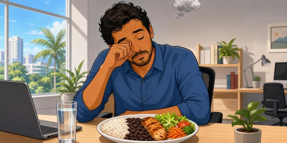 A sonolência depois do almoço nem sempre é preguiça, mas pode estar ligada a refeições ricas em carboidratos refinados