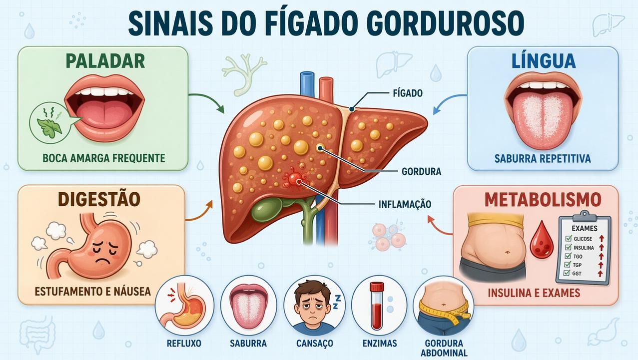 Paladar, língua, digestão e metabolismo formam pilares de atenção ao fígado.