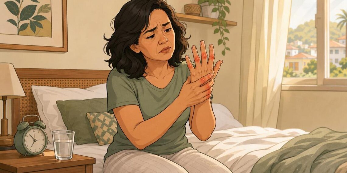 Acordar com as mãos rígidas e difíceis de fechar pela manhã pode ser um dos primeiros sinais de artrite reumatoide