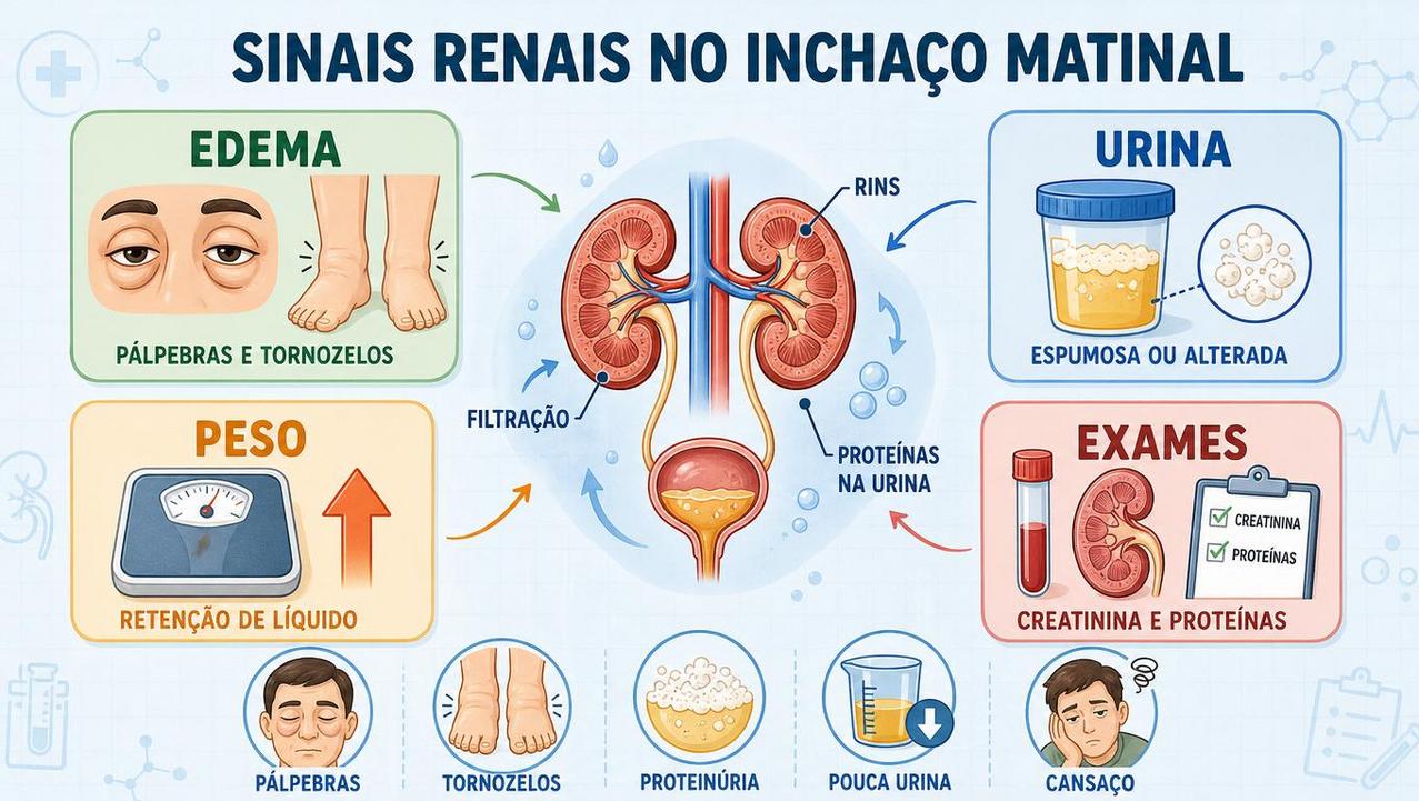 Edema, urina espumosa, peso e exames formam pilares da investigação renal.