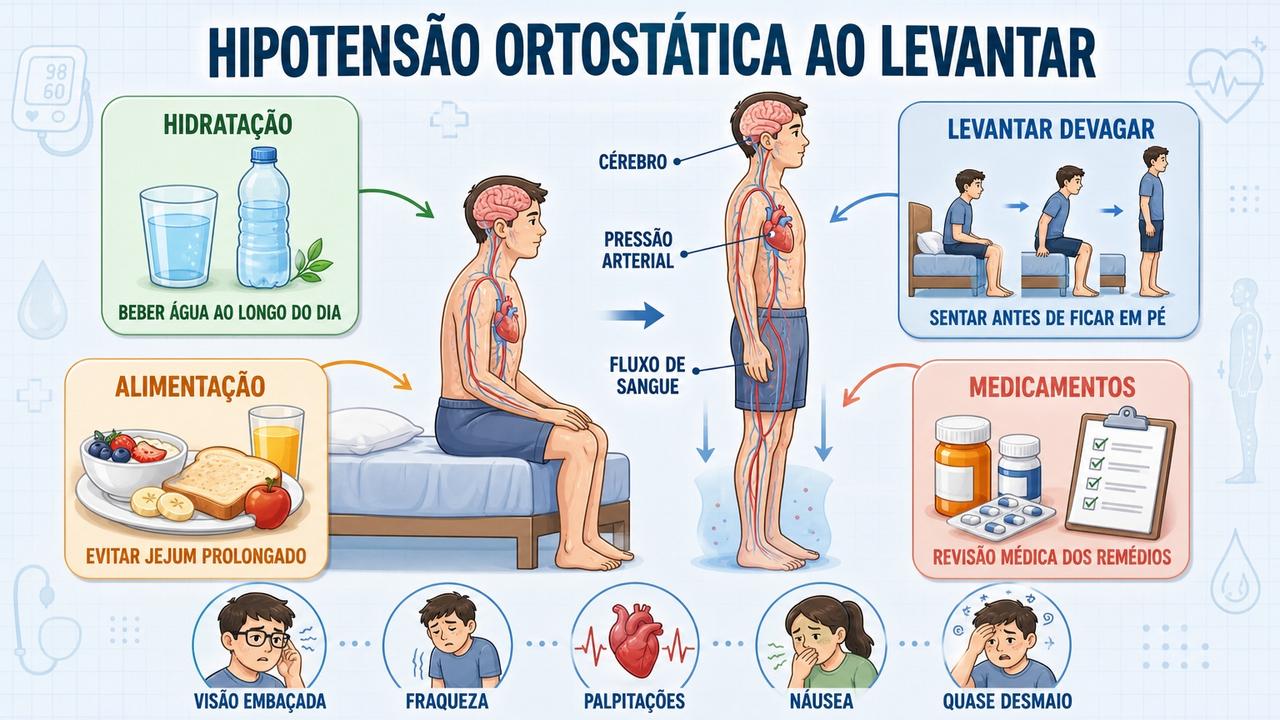 Hidratação, levantar devagar, alimentação e revisão medicamentosa ajudam a evitar episódios.
