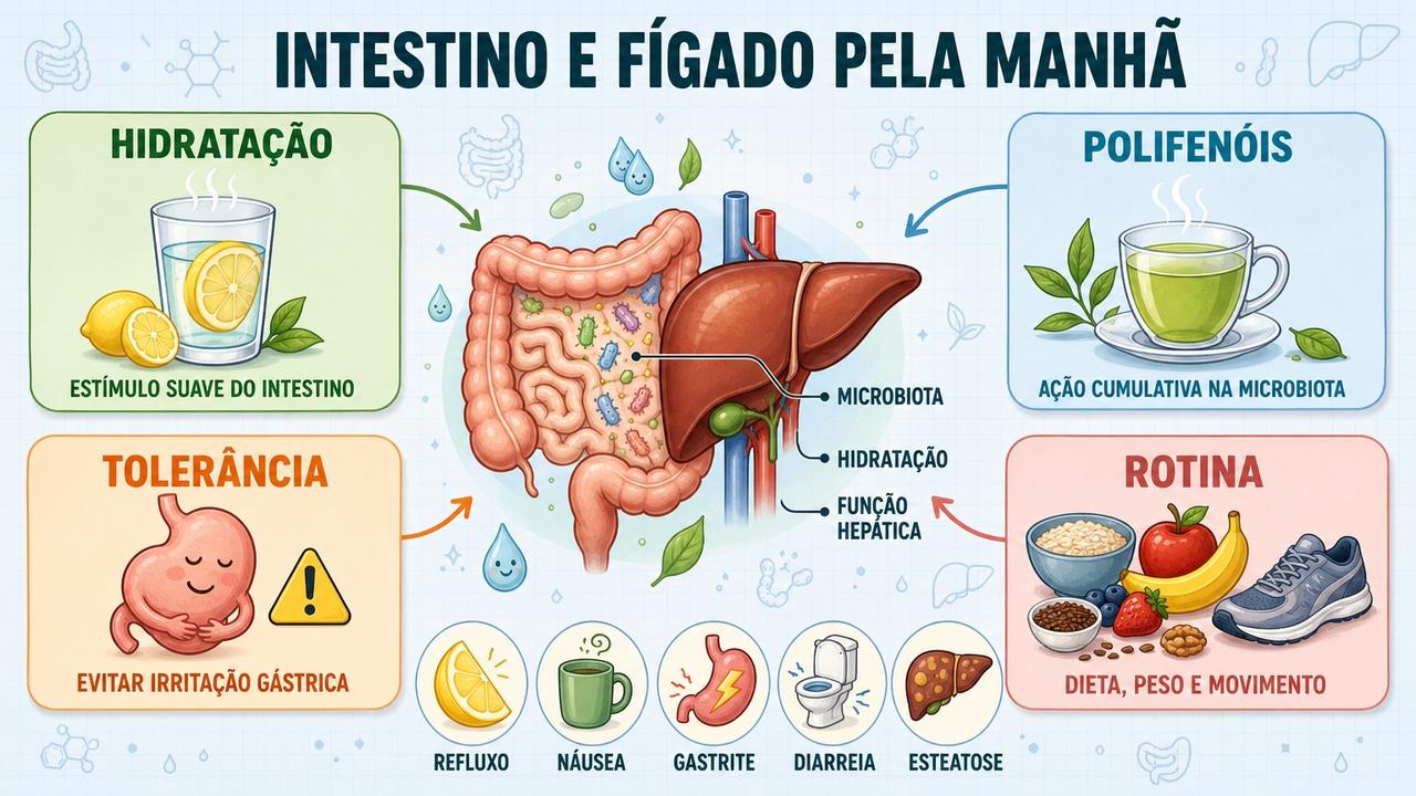 Hidratação, polifenóis, tolerância e rotina definem os efeitos no intestino e fígado.