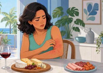 As manchas vermelhas que coçam e aparecem depois de comer nem sempre são alergia simples: podem indicar intolerância à histamina