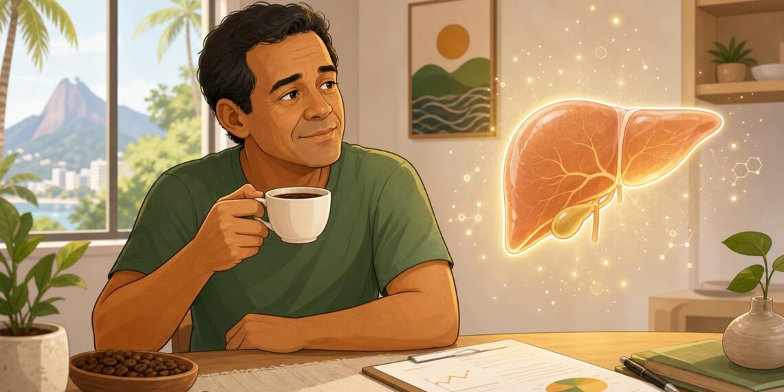 Café e fígado gorduroso: o que um estudo recente investigou sobre as enzimas hepáticas em pessoas com MASLD