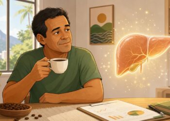 Café e fígado gorduroso: o que um estudo recente investigou sobre as enzimas hepáticas em pessoas com MASLD