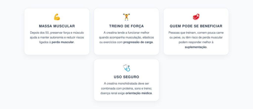 Creatina Depois dos 50: Por Que o Treino Pesa Mais Que o Suplemento