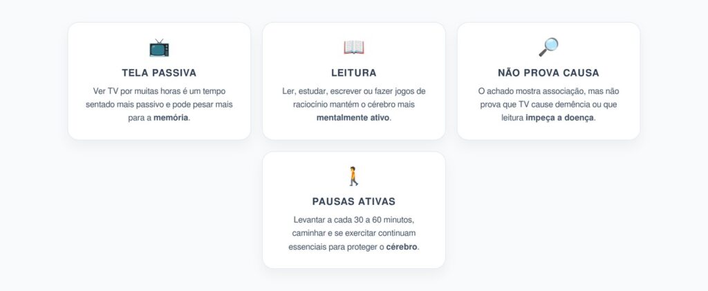 Sedentarismo e Memória: Por que Trocar TV por Leitura Pode Proteger o Cérebro