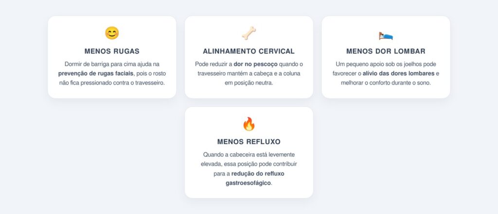 Quais os benefícios de dormir de barriga para cima?