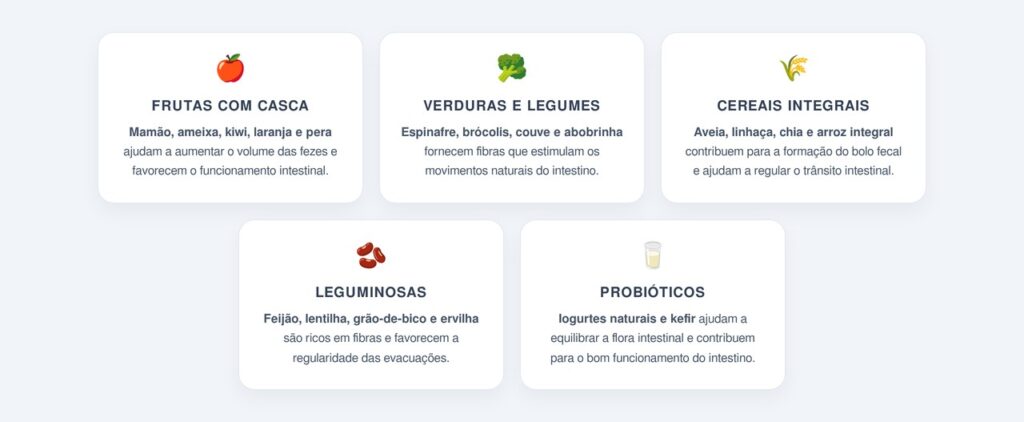 Quais alimentos ajudam a regular o intestino?