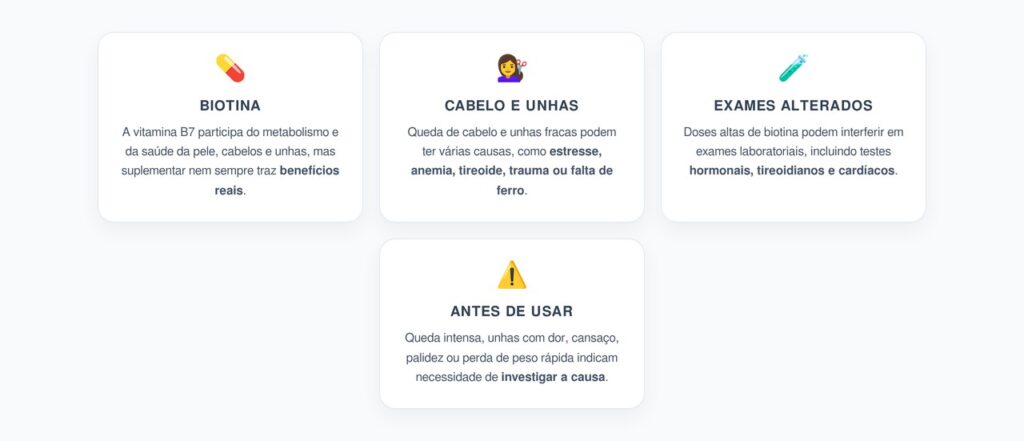 Biotina para Cabelo e Unhas: Quando o Suplemento Pode Não Ser a Solução