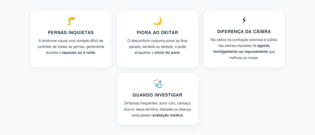 Pernas Inquietas à Noite: Como Diferenciar de Cãibras e Reconhecer os Sinais