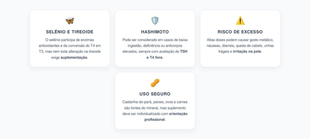 Selênio na Tireoide: Quando Pode Ajudar em Hashimoto e Quando Vira Excesso