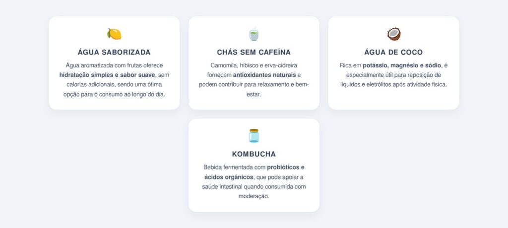 Quais bebidas naturais ajudam a melhorar a hidratação?