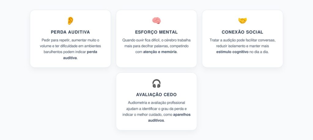 Perda Auditiva e Memória: Por Que Corrigir a Audição Pode Proteger o Cérebro