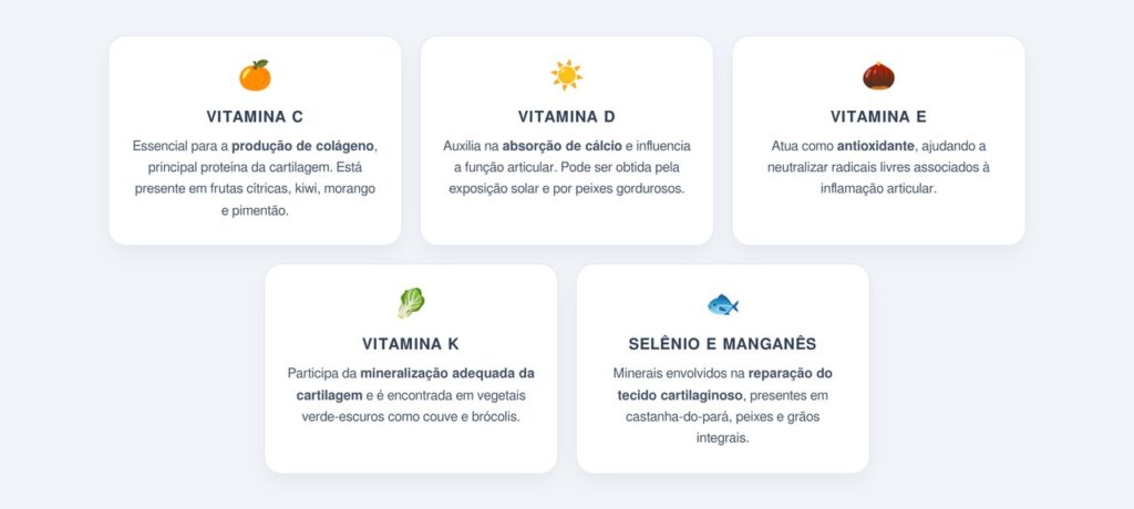 Quais vitaminas dão suporte às articulações?
