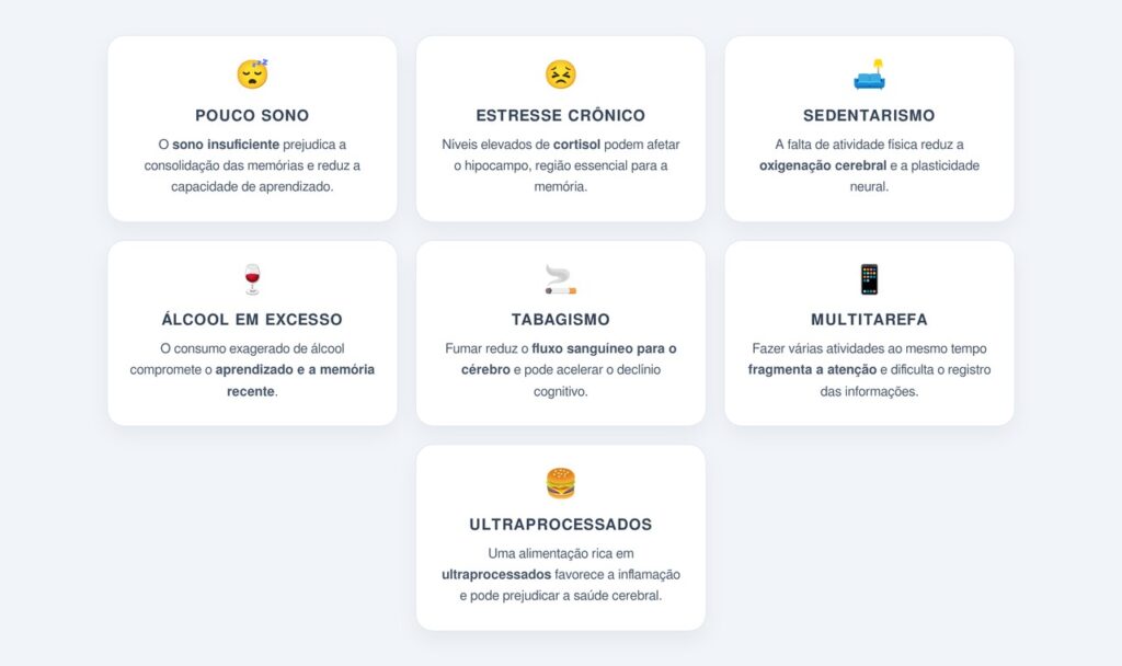 Quais hábitos mais prejudicam a memória?