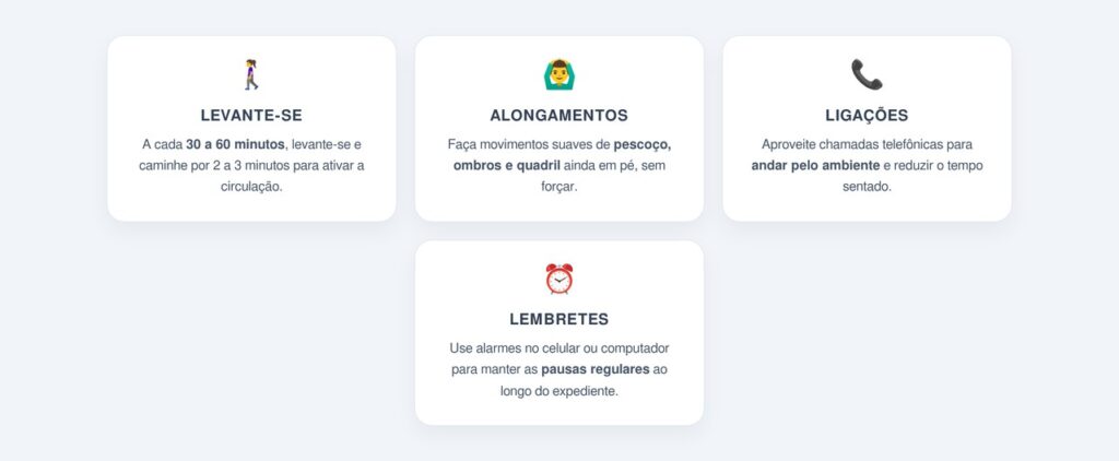 Quais pausas fazer ao longo do expediente?