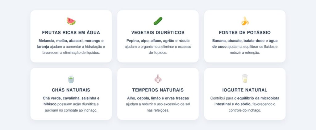 Quais alimentos ajudam a desinchar o corpo?